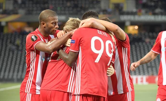 15.09.2016 Bern ,Schweiz Europa League Saison 2016 2017 BSC Young Boys - Olymiakos Piräus Bild zeigt Torjubel (Olympiacos) Aktion Einzelbild 