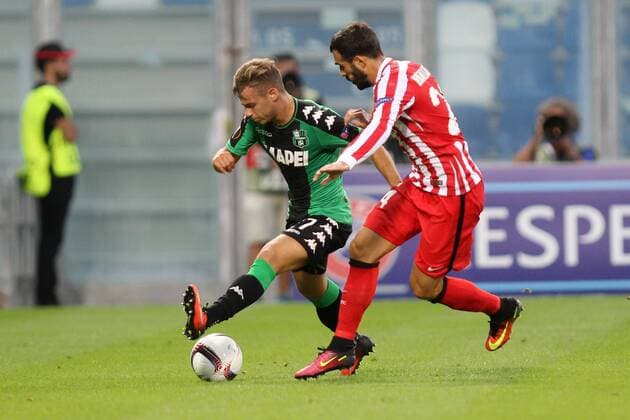 Federico Ricci Sassuolo, Mikel Balenziaga Athletic Reggio Emilia 15-09-2016 Stadio Citta del Tricolore Sassuolo Calcio vs. Atletico Bilbao Europa League 2016 2017 lucaxpagliaricci