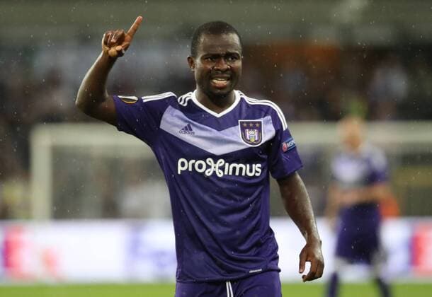 Anderlecht s Frank Acheampong gestures during a soccer game between Belgian team RSC Anderlecht and Azerbaidjan club Gabala FK, Thursday 15 September 2016 in Brussels, the first game of the group stage of the Europa League competition in group C. VIRGINIExLEFOUR  x04932657x
