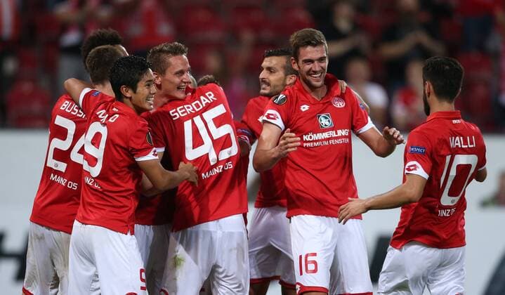 UEFA Europa League, 1. FSV Mainz 05 - AS St. Etienne, 1. Spieltag, Gruppenphase, Gruppe C, Saison 2016 2017 , 15.09.2016 in Mainz (GER), xmdx, 1-0 durch Niko BUNGERT (26, Mainz 05) torjubel, 1. FSV Mainz 05 - AS St. Etienne