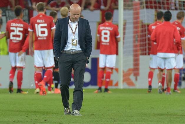 15.09.2016, xtkx, Fussball UEFA Europa League, FSV Mainz 05 - AS St.Etienne, emspor , v.l. Routen Schroeder, entseucht nach Spielende, Mainz