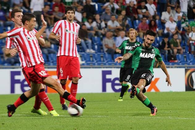 Matteo Politano Sassuolo Goal Celebration Sassuolo Reggio Emilia 15-09-2016 Stadio Citta del Tricolore Sassuolo Calcio vs. Atletico Bilbao Europa League 2016 2017 lucaxpagliaricci