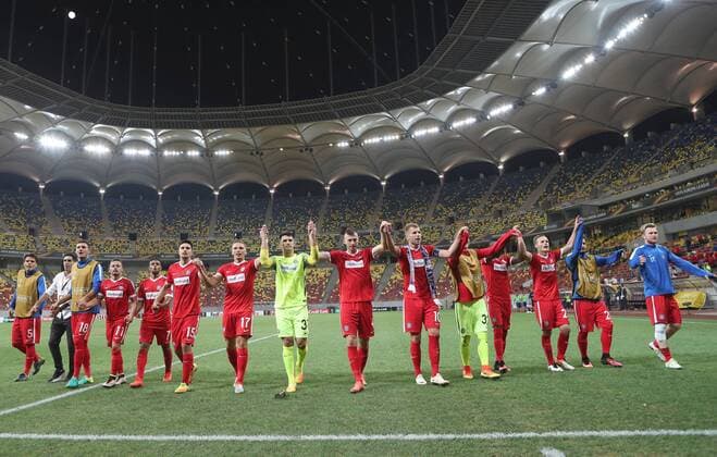 SOCCER - EL, Giurgiu vs A.Wien BUCHAREST,ROMANIA,15.SEP.16 - SOCCER - UEFA Europa League, group stage, Astra Giurgiu vs FK Austria Wien. Image shows the rejoicing of A.Wien. GEPAxpictures xChristianxOrt
