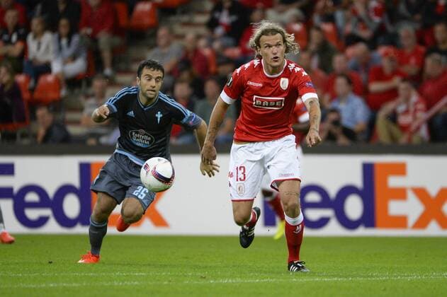 Standard s Alexander Scholz pictured in action during a soccer game between Belgian team Standard de Liege and Spanish club Real Club Celta de Vigo in Liege, Thursday 15 September 2016, the first game of the group stage of the Europa League competition in group G. NICOLASxLAMBERT  x04932795x