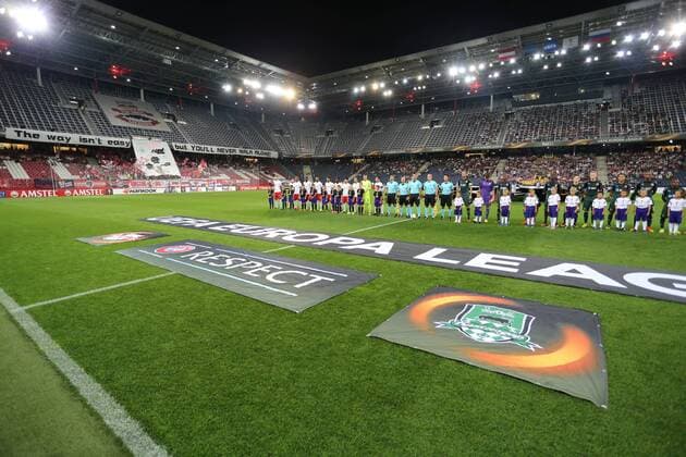 SOCCER - EL, RBS vs Krasnodar SALZBURG,AUSTRIA,15.SEP.16 - SOCCER - UEFA Europa League, group stage, Red Bull Salzburg vs FK Krasnodar. Image shows RBS and Krasnodar. GEPAxpictures xMathiasxMandl