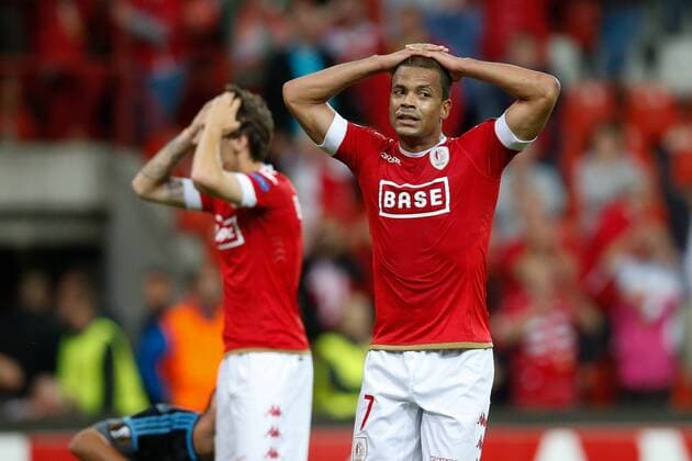 Standard s Matthieu Dossevi reacts during a soccer game between Belgian team Standard de Liege and Spanish club Real Club Celta de Vigo in Liege, Thursday 15 September 2016, the first game of the group stage of the Europa League competition in group G. BRUNOxFAHY  x04932884x