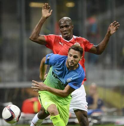 Danilo D Ambrosio Inter, Anthony Nwakaeme Hapoel Milano 15-09-2016 Stadio Giuseppe Meazza - Football Calcio Europa League Inter - Hapoel Be er Sheva. giuseppexceleste