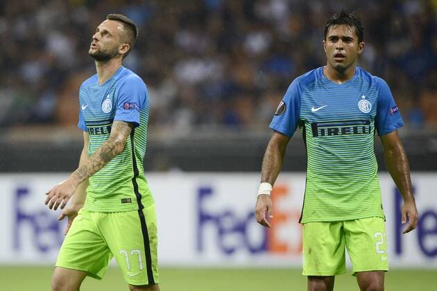 Marcelo Brozovic, Eder Inter Milano 15-09-2016 Stadio Giuseppe Meazza - Football Calcio Europa League Inter - Hapoel Be er Sheva. giuseppexceleste