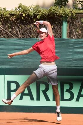 World group , play-off play-off round Uzbekistan Vs Switzerland (IN WHITE )Denis ISTOMIN from uzb - (in red )Antoine BELLIER frome swis 