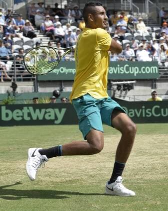 16.09.16 Sydney, Australia. Nick Kyrgios of Australia in action against Andrej Martin of Slovakia during their mens singles match of the Davis Cup World Group Play-Off in the Ken Rosewall Arena. Kyrgios won the match 6-3, 6-2, 6-4. xNigelxOwenx  ActionPlus11790473
