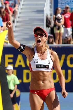 BEACHVOLLEYBALL - FIVB World Tour Finals TORONTO,CANADA,16.SEP.16 - Beach volleyball Beachvolleyball - FIVB World Tour 2016, Finals. Image shows the rejoicing of Anouk Verge Depre (SUI). GEPAxpictures xMaticxKlansek