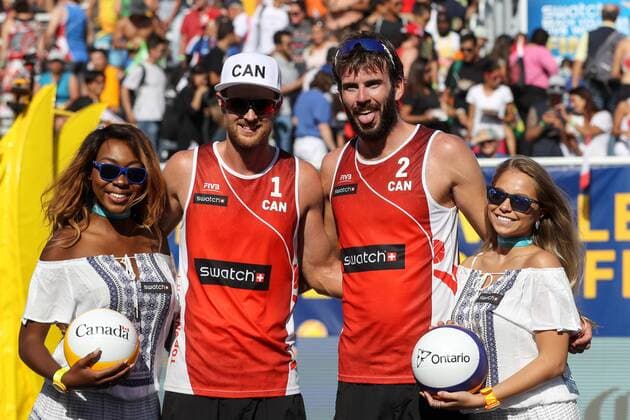 BEACHVOLLEYBALL - FIVB World Tour Finals TORONTO,CANADA,16.SEP.16 - Beach volleyball Beachvolleyball - FIVB World Tour 2016, Finals. Image shows Ben Saxton and Chaim Schalk (CAN). GEPAxpictures xMaticxKlansek