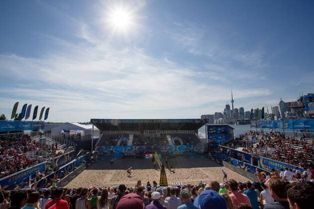 BEACHVOLLEYBALL - FIVB World Tour Finals TORONTO,CANADA,16.SEP.16 - Beach volleyball Beachvolleyball - FIVB World Tour 2016, Finals. Image shows a general view of the court. GEPAxpictures xMaticxKlansek