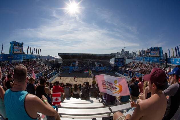 BEACHVOLLEYBALL - FIVB World Tour Finals TORONTO,CANADA,16.SEP.16 - Beach volleyball Beachvolleyball - FIVB World Tour 2016, Finals. Image shows a general view of the court. GEPAxpictures xMaticxKlansek