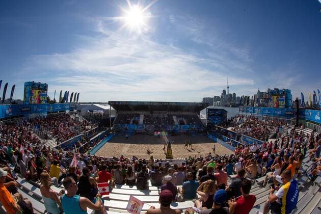 BEACHVOLLEYBALL - FIVB World Tour Finals TORONTO,CANADA,16.SEP.16 - Beach volleyball Beachvolleyball - FIVB World Tour 2016, Finals. Image shows a general view of the court. GEPAxpictures xMaticxKlansek