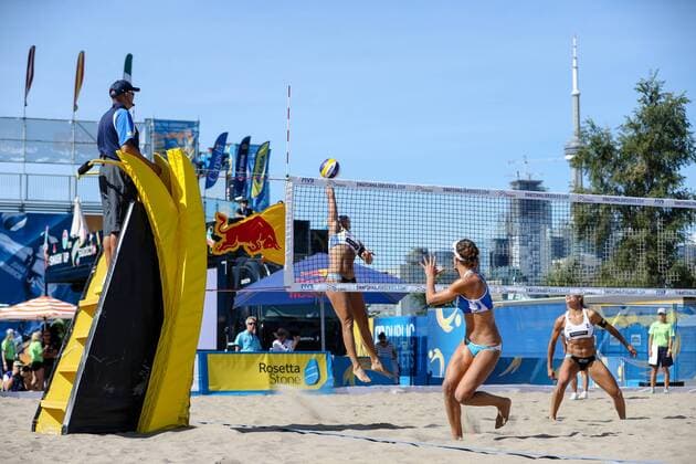 BEACHVOLLEYBALL - FIVB World Tour Finals TORONTO,CANADA,16.SEP.16 - Beach volleyball Beachvolleyball - FIVB World Tour 2016, Finals. Image shows Ana Gallay and Georgina Klug (ARG) and Laura Giombini (ITA). GEPAxpictures xMaticxKlansek