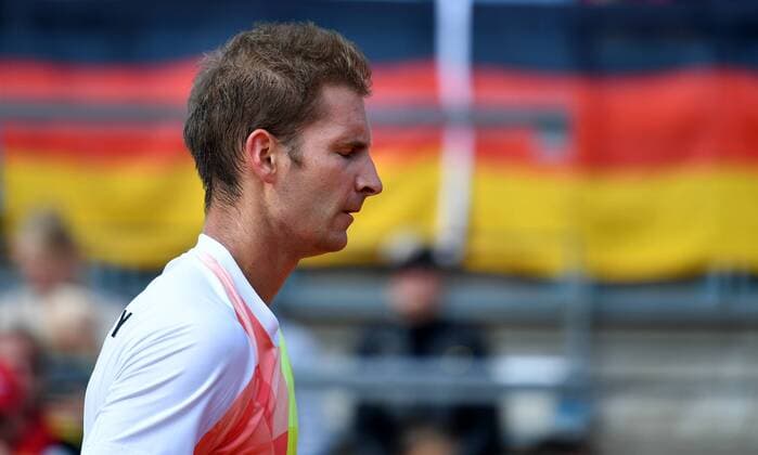 Florian Mayer, GER, enttäuscht Florian Mayer (GER)-Kamil Majchrzak (POL) Deutschland-Polen Germany-Polandi Tennis, Daviscup, Davis Cup Berlin, 18.9.2016