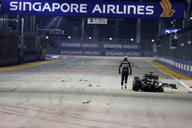 Singapore Grand Prix 15 - 18 September 2016 18.09.2016 - Race, Nico Hulkenberg (GER) Sahara Force India F1 VJM09 retires from the race 