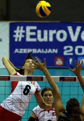Volleyball, Damen EM Quali, Schweiz - Montenegro 18.09.2016 Sofia(Bulgaria) Switzerland-Montenegro European qualifiers women s volleyball Madlaina Matter(L) Switzerland :Str 