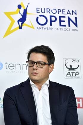 Organiser Kristoff Puelinckx pictured during a press conference PK Pressekonferenz for the European Open tennis tournament in Antwerp from 17 to 23 October, Monday 19 September 2016. DIRKxWAEM  x04935816x