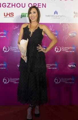 Jelena Jankovic of Serbia arrives at the red carpet for the welcome party of the 2016 WTA Tennis Damen Guangzhou Open tennis tournament in Guangzhou city, south China s Guangdong province, 19 September 2016. Tennis stars glam up welcome party for 2016 Guangzhou Open tennis tournament  pbu506491_21