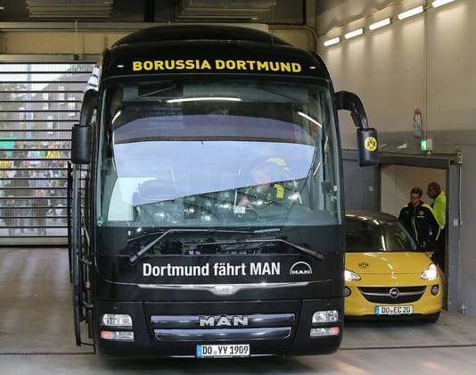 Mannschaftsbus von Borussia Dortmund