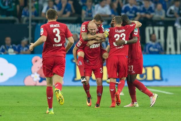 Gelsenkirchen, Germany 09.09.2016, 1.Bundesliga 4. Spieltag, FC Schalke 04 - 1.FC Koeln, jubel um Anthony Modeste (Koeln) nach seinem treffer zum 1:2 ( DeFodi001