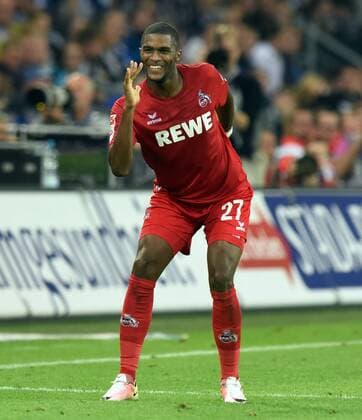 FC Schalke 04 - 1. FC Köln 21.09.2016 in Gelsenkirchen. Jubel Torschütze Anthony Modeste (Köln) nach dem 2:1. HM