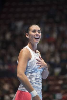 Tennis, Djokovic and Friends Showmatch in Mailand Milan, Djokovic and Friends in the picture: Flavia Pennetta  Copyright: xAlbertoxScarpinatox