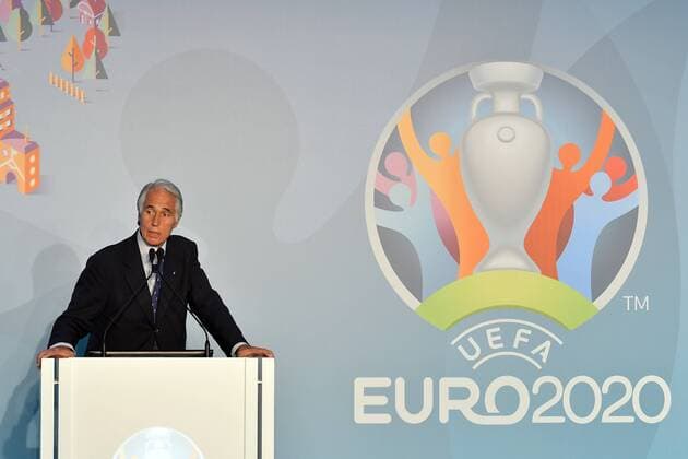 Giovanni Malago CONI ( Italian CIO commitee ) President Roma 22-09-2016 Foro Italico Logo Roma2020 european football championships unveiled andreaxstaccioli