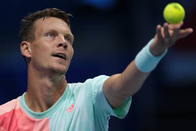 September 22, 2016 - Saint Petersburg, Russia - Tomas Berdych of Czech Republic serves a shot against Andrey Kuznetsov of Russia during the St. Petersburg Open ATP Tennis Herren tennis tournament match in St. Petersburg, Russia, September 22, 2016. St. Petersburg Tennis Open 2016  - ZUMAn230