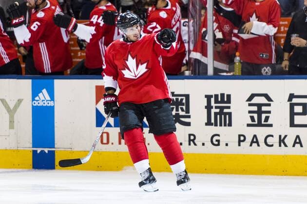 World Cup of Hockey, Kanada - Russland Kanadas Brad Marchand jublar efter han gjort 2-3 Kanada - Russland Länderspiel World Cup of Hockey Toronto.  Copyright: LUDVIGxTHUNMAN BB160924LT102