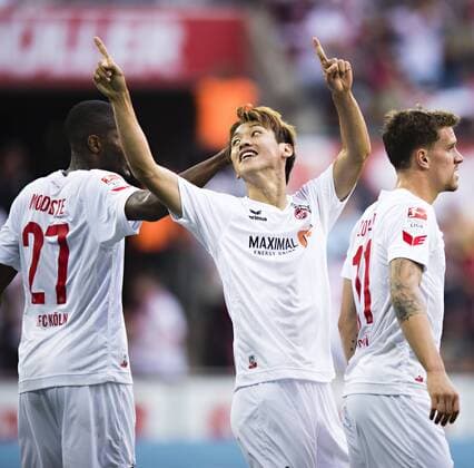 Bilder des Tages - Sport Köln, 25.09.2016, Rhein-Energie-Stadion Torjubel: Anthony Modeste (Koeln), Yuya Osako (Koeln), Simon Zoller (Koeln) 1. FC Köln - RB Leipzig mm