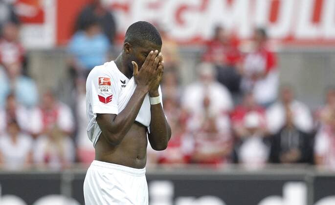 Köln, RheinEnergieStadion, 25.09.16: Anthony Modeste (1.FC Köln) enttäuscht im Spiel der 1. Bundesliga zwischen 1.FC Köln vs. RB Leipzig in der Saison 2016 2017.
