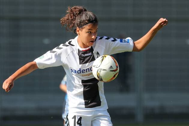 Cinzia Zehnder (Freiburg, 14), Einzelbild, Aktion, Action, Fussball, Allianz Frauen-Bundesliga, TSG 1899 Hoffenheim - SC Freiburg, xozx