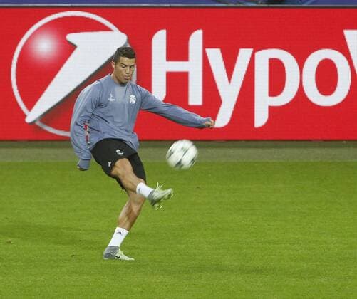 Cristiano Ronaldo. Real Madrid training session before Champions League match against Borussia Dortmund. In this picture, Cristiano Ronaldo. xFOTOxCHEMAxREYx 