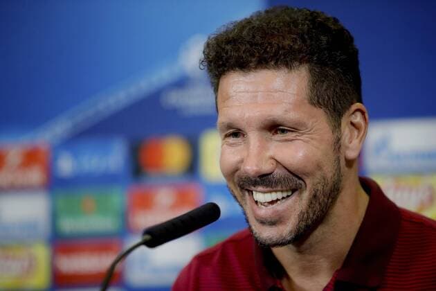 Head coach of Atletico Madrid, Argentine Diego Pablo Simeone, attends a press conference PK Pressekonferenz at the Vicente Calderon stadium in Madrid, Spain, 27 September 2016. Atletico Madrid will face Bayern Munich in a UEFA Champions League Group D soccer match on 28 September. EFE Juanjo Martin Press conference of Atletico Madrid !ACHTUNG: NUR REDAKTIONELLE NUTZUNG!  GRA388 20160927-636106064677761266