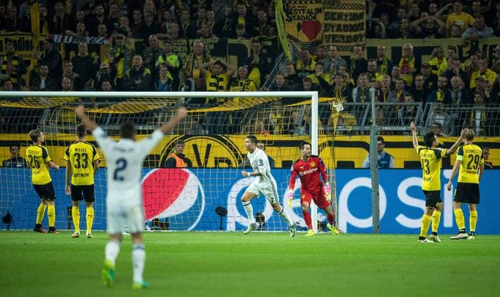 Cristiano Ronaldo (Real Madrid CF 7) beim Torjubel nach dem Treffer zum 1:0 beim Champions League Spiel zwischen Borussia Dortmund und Real Madridl am 27.09.2016, Dortmund Copyright: xSchuelerx xEibnerx-xPressefotox EP_JSE