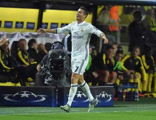 27.09.2016, Fussball UEFA Champions League 2016 17, Vorrunde, 2. Spieltag, Borussia Dortmund - Real Madrid, Jubel Cristiano Ronaldo (Real Madrid)