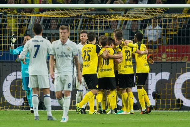 Dortmund, Germany 27.09.2016, UEFA Champions League - 2016 17 Season, Group F - Matchday 2, BV Borussia Dortmund - Real Madrid, jubel um Pierre-Emerick Aubameyang (BVB) nach seinem treffer zu m1:1 ( DeFodi001