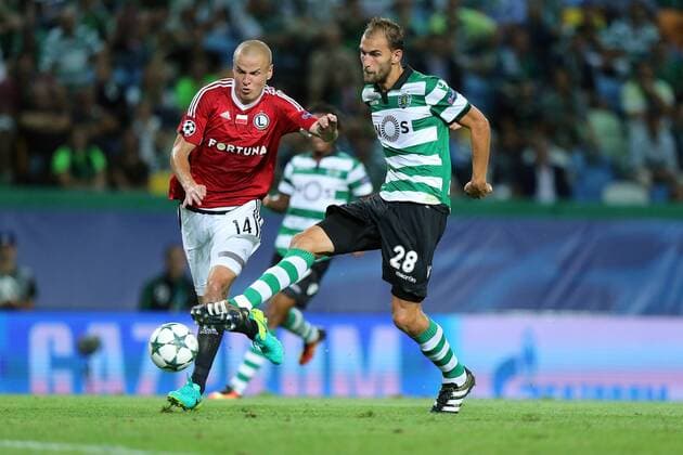 Lissabon, Portugal - Fussball, Champions League, Sporting Lissabon vs. Legia Warschau: ADAM HLOSUSEK BAS DOST  20160927CSLG0045
