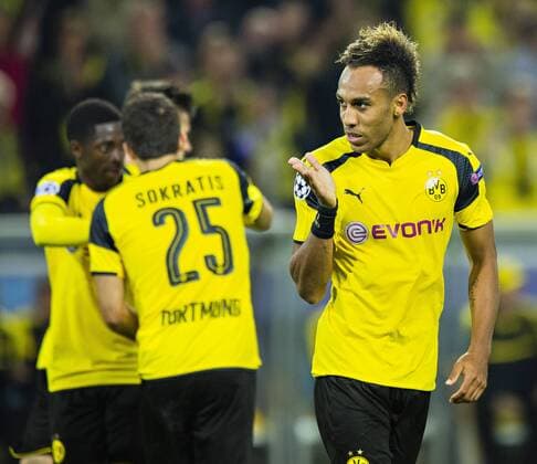 Dortmund, 27.09.2016, Signal-Iduna-Park Dortmunder Torjubel: Pierre-Emerick Aubameyang (BvB) Borussia Dortmund - Real Madrid