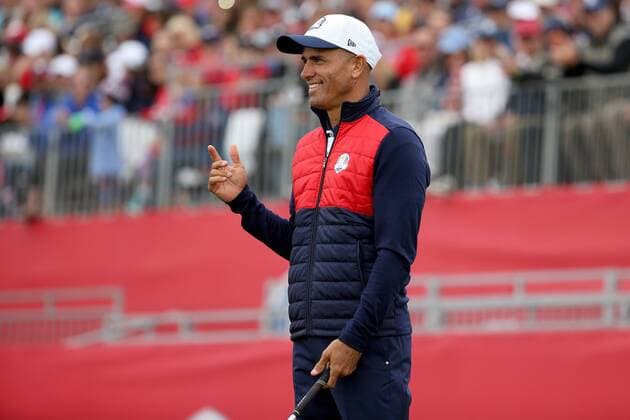 Golf, Prominente beim Ryder Cup 2016 in Chaska in Aktion GOLF - Ryder Cup 2016 CHASKA,MINNESOTA,USA,27.SEP.16 - GOLF - Ryder Cup, Hazeltine National Golf Club. Image shows Kelly Slater. GEPAxpictures xDanielxGoetzhaber