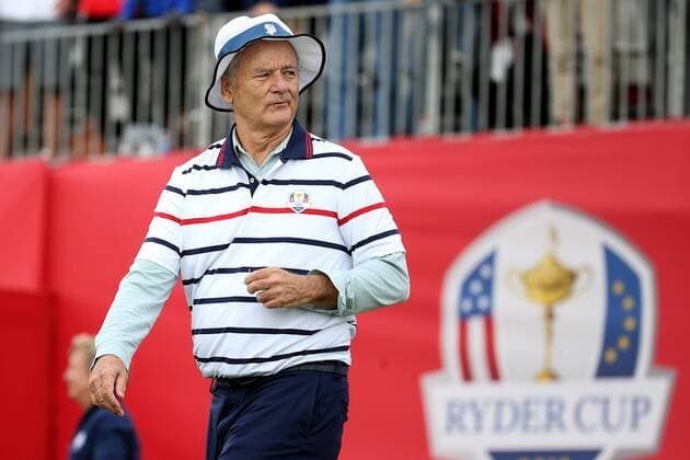 Golf, Prominente beim Ryder Cup 2016 in Chaska in Aktion GOLF - Ryder Cup 2016 CHASKA,MINNESOTA,USA,27.SEP.16 - GOLF - Ryder Cup, Hazeltine National Golf Club. Image shows Bill Murray. GEPAxpictures xDanielxGoetzhaber