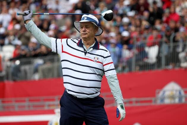 Golf, Prominente beim Ryder Cup 2016 in Chaska in Aktion GOLF - Ryder Cup 2016 CHASKA,MINNESOTA,USA,27.SEP.16 - GOLF - Ryder Cup, Hazeltine National Golf Club. Image shows Bill Murray. GEPAxpictures xDanielxGoetzhaber