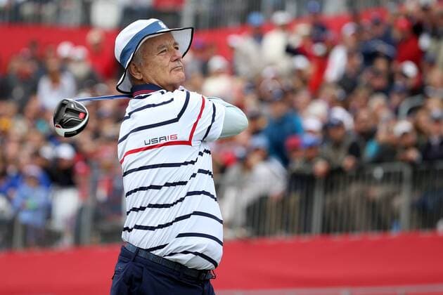Golf, Prominente beim Ryder Cup 2016 in Chaska in Aktion GOLF - Ryder Cup 2016 CHASKA,MINNESOTA,USA,27.SEP.16 - GOLF - Ryder Cup, Hazeltine National Golf Club. Image shows Bill Murray. GEPAxpictures xDanielxGoetzhaber