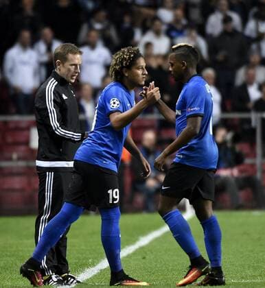 Jose Izquierdo forward of Club Brugge and Felie Gedoz De Conceicao midfielder of Club Brugge FOOTBALL : FC Copenhague vs Club Bruges - Ligue des Champions - 27 09 2016 PhotoNews Panoramic  665586831