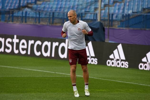 Madrid: Bayer Munich Training Session Bayer Munich s player Robben pictured during a training Session ahead of Champions League match with Atlético Madrid.  JorgexSanzx xPacificxPress
