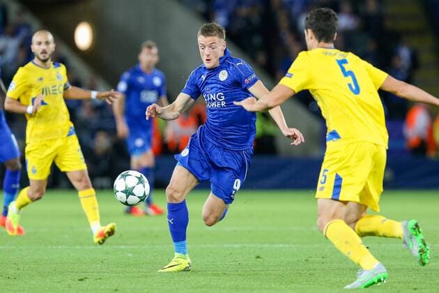 Jamie Vardy (Leicester), SEPTEMBER 27, 2016 - Football Soccer : Jamie Vardy of Leicester City during the UEFA Champions League Group Stage match between Leicester City and FC Porto at King Power Stadium in Leicester, England. Noxthirdxpartyxsales  (mdga012039)