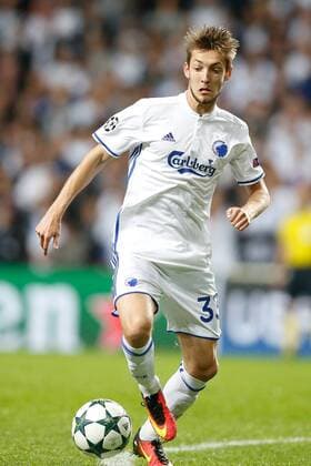 Kobenhavn s Rasmus Falk pictured in action during a soccer game between Danish club F.C. Kobenhavn and Belgian team Club Brugge KV in Copenhagen, Denmark, Tuesday 27 September 2016, the second game in the group stage of the UEFA Champions League competition, in group G. BRUNOxFAHY  x04942004x